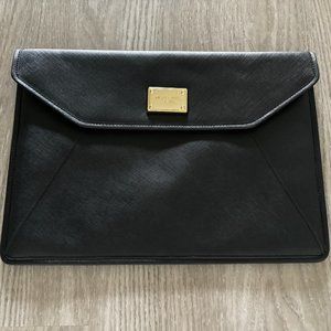 MK Michael Kors Black Saffiano Leather Padded Laptop Sleeve